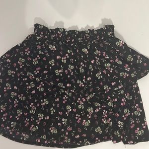 Never worn black skirt with flowers